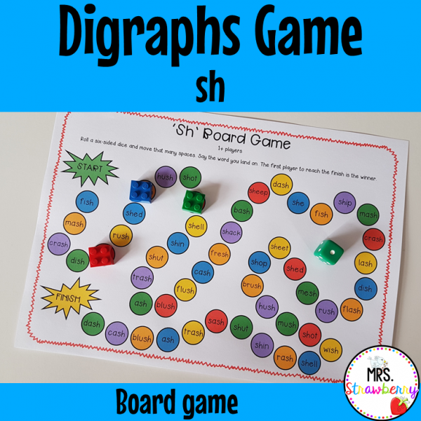 Digraphs: wh Board Game - Mrs. Strawberry - wh soudn practice