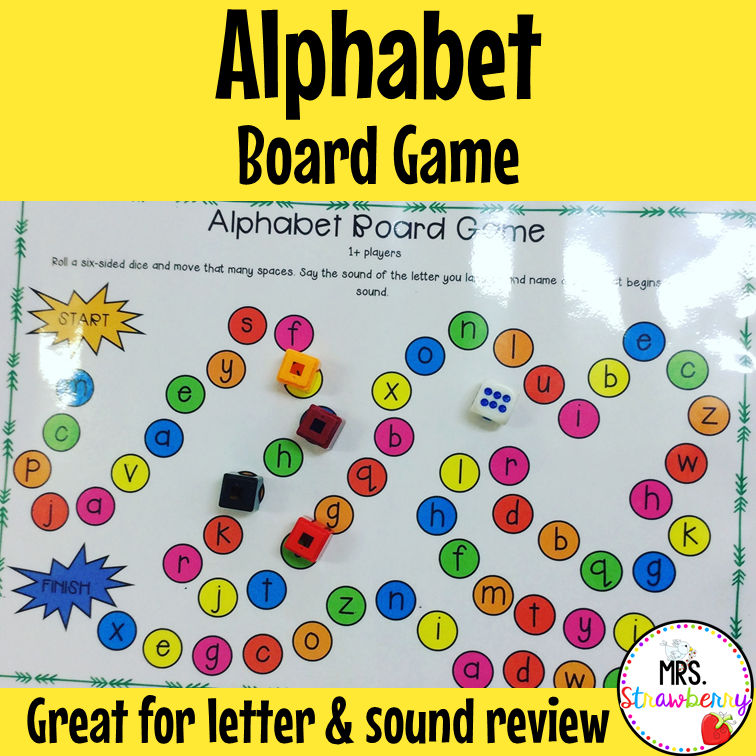 Alphabet Board Game - Mrs. Strawberry Excellent Alphabet Review