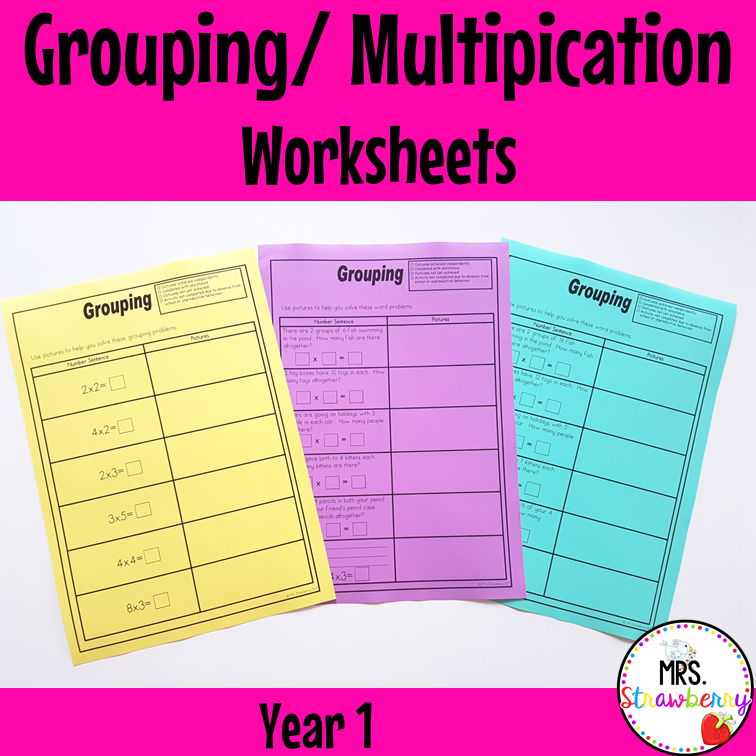 Grouping Multiplication Worksheets Year 1 Mrs Strawberry