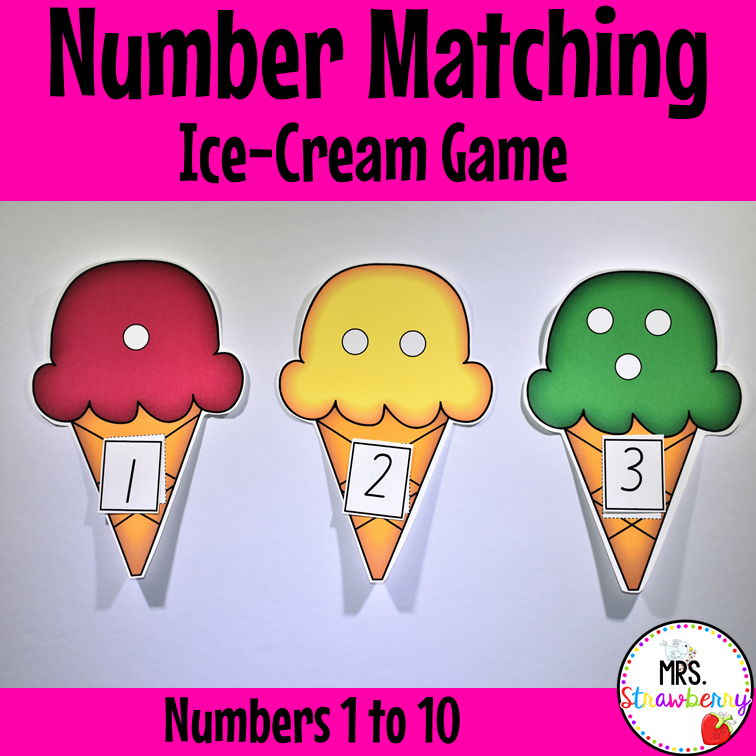 ice cream number match game 1 to 10 mrs strawberry