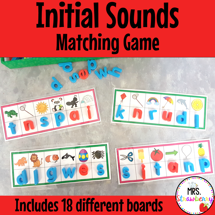 Initial Sounds Picture Match - Mrs. Strawberry Letter practice