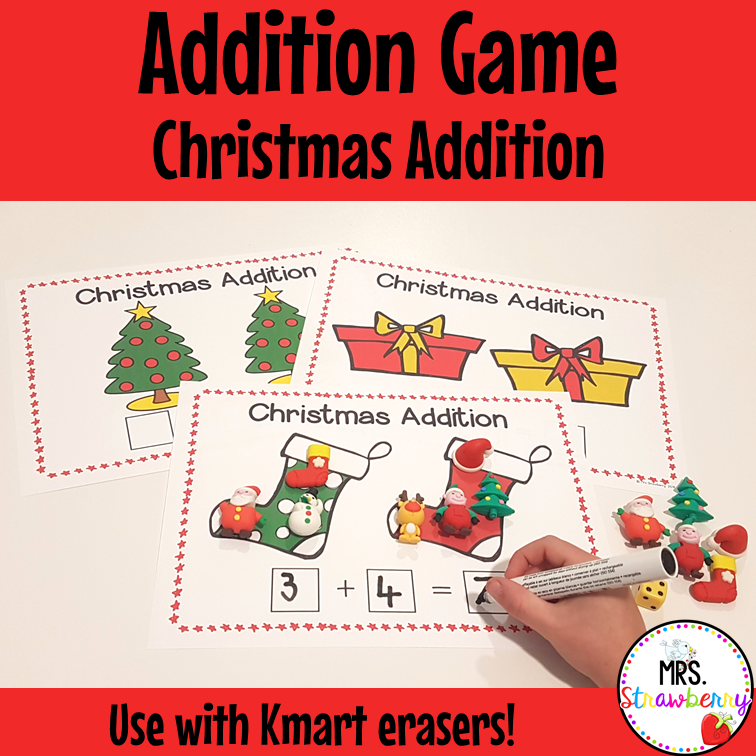 Christmas Addition Activity - Mrs. Strawberry Addition Practice