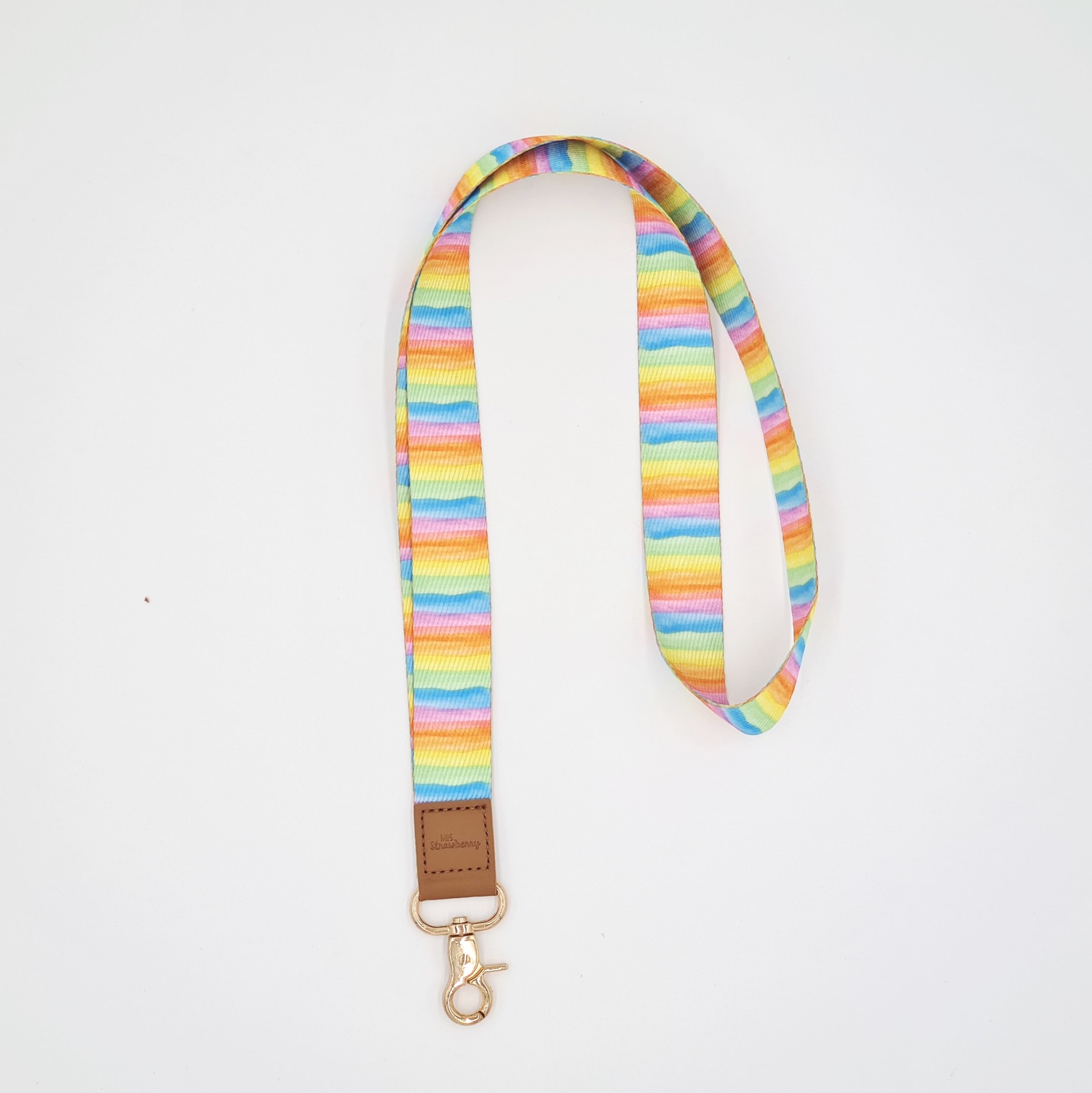 Rainbow Fabric Lanyard - Mrs. Strawberry